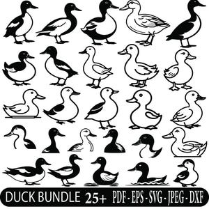 Duck SVG PNG Designs – Wildlife Clipart for Crafting, Laser Cutting, Sublimation, Vintage Nature Art for DIY Projects