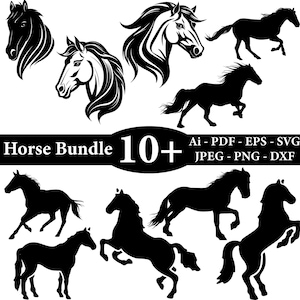 Horse Svg Bundle, Horse Png Bundle, Horse Clipart, Horse Silhouette, Horse Cut File For Circut, Horse Head Svg, Running Horse Svg, Horse Png