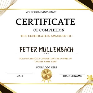 Editable Course Completion Certificate Template: Beauty Award Canva Design (8.5x11 & A4)