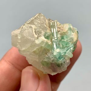 Seafoam Tourmaline Crystal With Quartz 27g Natural Well Terminated Specimen  from Afghanistan for Collectors & Healing