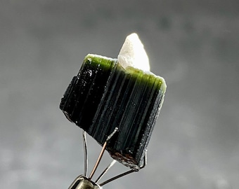 Green Cap Tourmaline Crystal with Albite, Pakistan Gemstone Specimen
