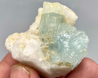 Natural Aquamarine Crystals 35 Grams with Feldspar from  Pakistan - Raw Gemstone Specimen