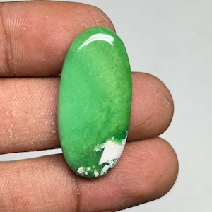 Variscite Cabochon: Natural Green Oval Gemstone for Jewelry Making (34X17X5 mm, 26 ct.)