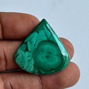 Malachite Cabochon Loose Gemstone Natural Designer Malachite Pear Shape For Jewelry Making Pendant Gift For Her Cabs ( 62 Ct. 33x34x5 MM )