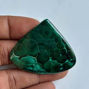 Malachite Cabochon Loose Gemstone Natural Designer Malachite Pear Shape For Jewelry Making Pendant Gift For Her Cabs ( 95 Ct. 42x50x4 MM )