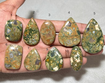 Rhyolith Cabochon • Regenwald Jaspis Edelstein zur Schmuckherstellung