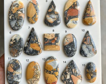 Maligano Jasper Cabochon, piedra preciosa estampada única para la fabricación de joyas