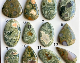 Rhyolith Cabochon • Regenwald Jaspis Edelstein für Schmuck
