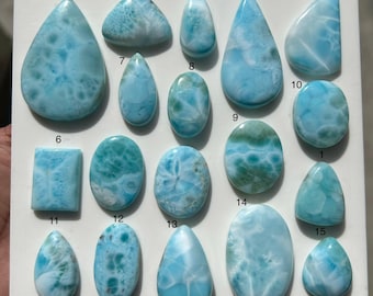 Cabochão de Larimar Dominicano Natural – Gema Azul Oceano para Joias