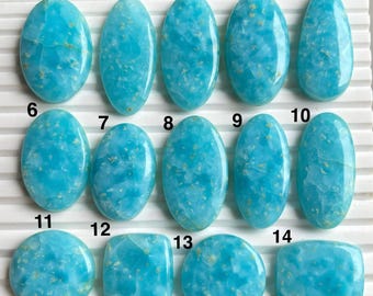 Natural Hemimorphite Cabochon, Loose Gemstone for Jewelry Making