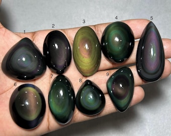 Rainbow Obsidian Cabochon: Natural Loose Gemstone for Jewelry