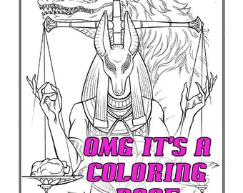 All Ages Coloring Sheet - Egyptian Gods 3-pack - Printable, Instant Download, DIY, Egyptian Mythology, Anubis, Horus, Sobek