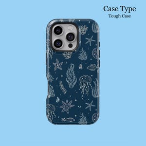 Ocean coral jellyfish Cover for Phone Case iPhone 16 15 14 13 Pro Max MagSafe Tough Samsung Galaxy S25 S24 S23 S22 FE Ultra Shockproof Cover