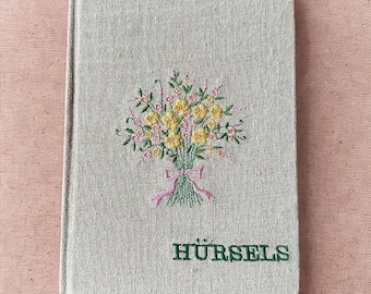 Personalized Embroidered Notebook – Custom Name Journal, Handmade Gift, Aesthetic Notebook