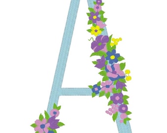 Stok- en steekpatroon bloemenalfabet - kleurrijk - patroonkunst