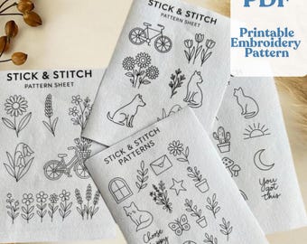 Stick & Stitch Embroidery Pattern – DIY Designs (PDF Download)