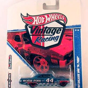 Hotwheels 1964 Ford Galaxie 500 'M" Ford - RARE Vintage Racing Series - Das Auto ist neuwertig, aber die Karte hat einen Knick.