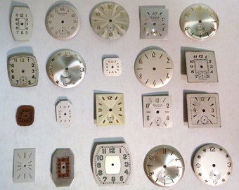 Genuine Watch Faces Mixed Lot of 20 Vintage Pieces(LOT #6) - For Crafting projects and more!