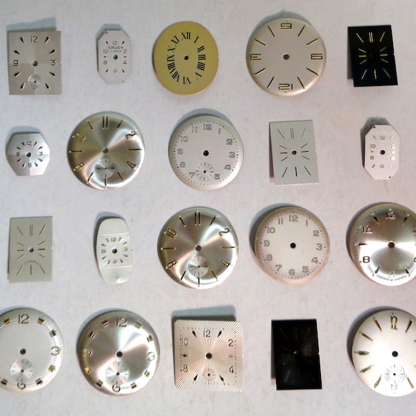 Genuine Watch Faces Mixed Lot of 20 Vintage Pieces(LOT #4) - For Crafting projects and more!