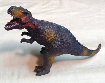 Maquette de dinosaure en plastique - Tyrannosaurus rex (version gris-brun) - Environ 15 cm de haut