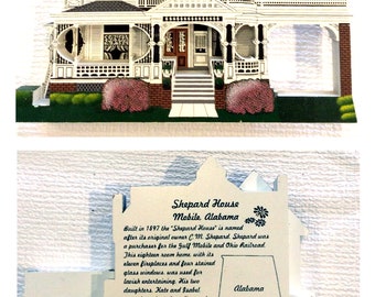 Shelia Wooden House Shelf Plaque - "Shepard House" Mobile Alabama