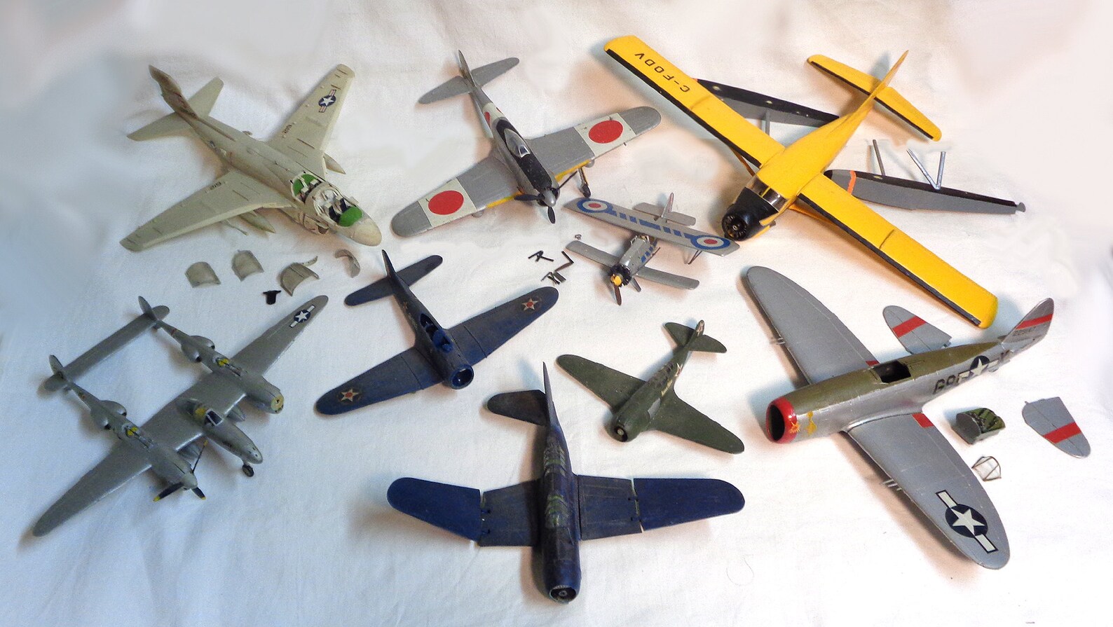 Built Vintage Plastic Model Aircraftairplanes Lot for PARTS or