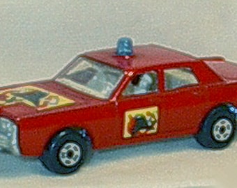 1970s Vintage Matchbox Superfast 64c Fire Chief Car Toy