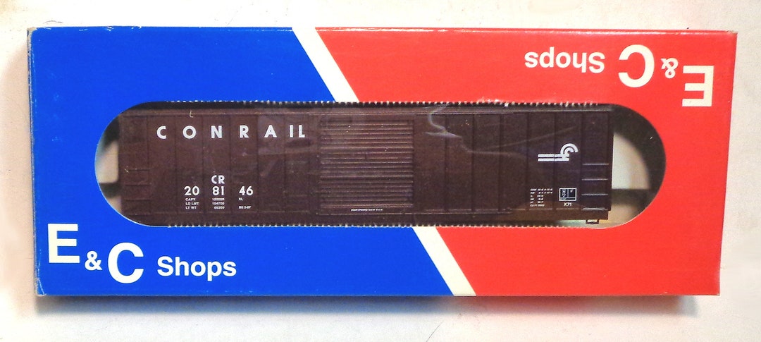 HO New Old Stock - E and C Shops KIT - "conrail" 52' Single Door Box ...