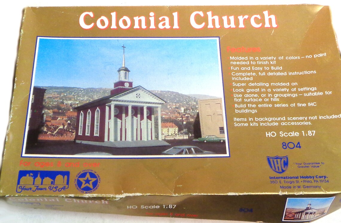 HO Scale Vintage Colonial Church Model Kit - New in Box! - Etsy