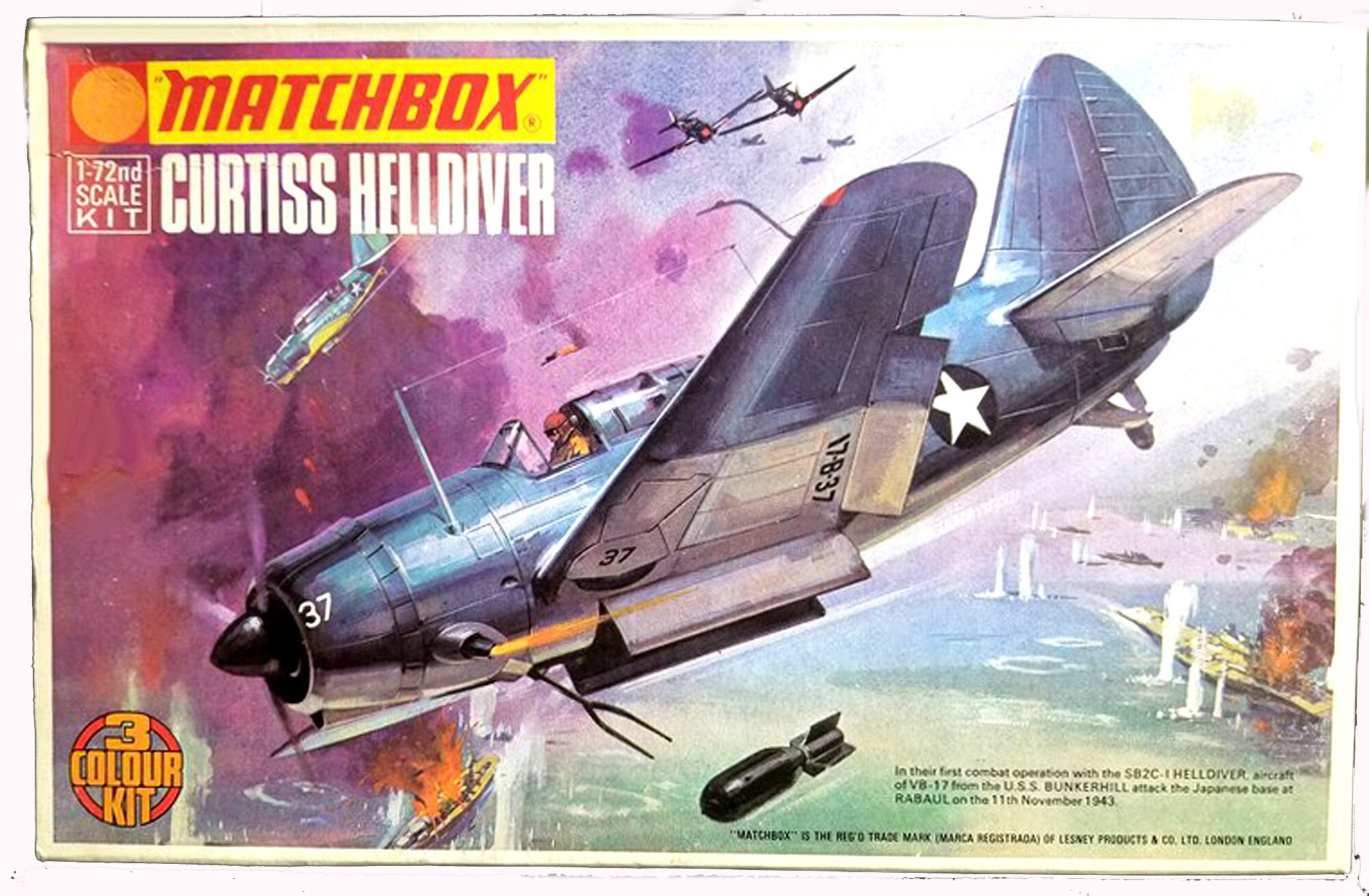 1/72 Scale Matchbox Model Kit - Curtiss Helldiver Airplane - Mint in original box.