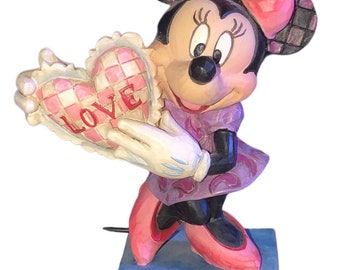Escultura de resina de Jim Shore - Figura altamente detallada de Minnie Mouse "My Love" de 4.5 pulgadas de alto - MINT in Box!
