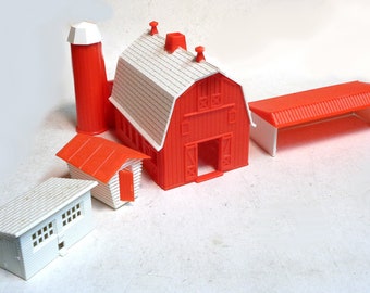 Bachmann Model Train ~ BARN & SILO ~ Kit Unbuilt #2602 - HO