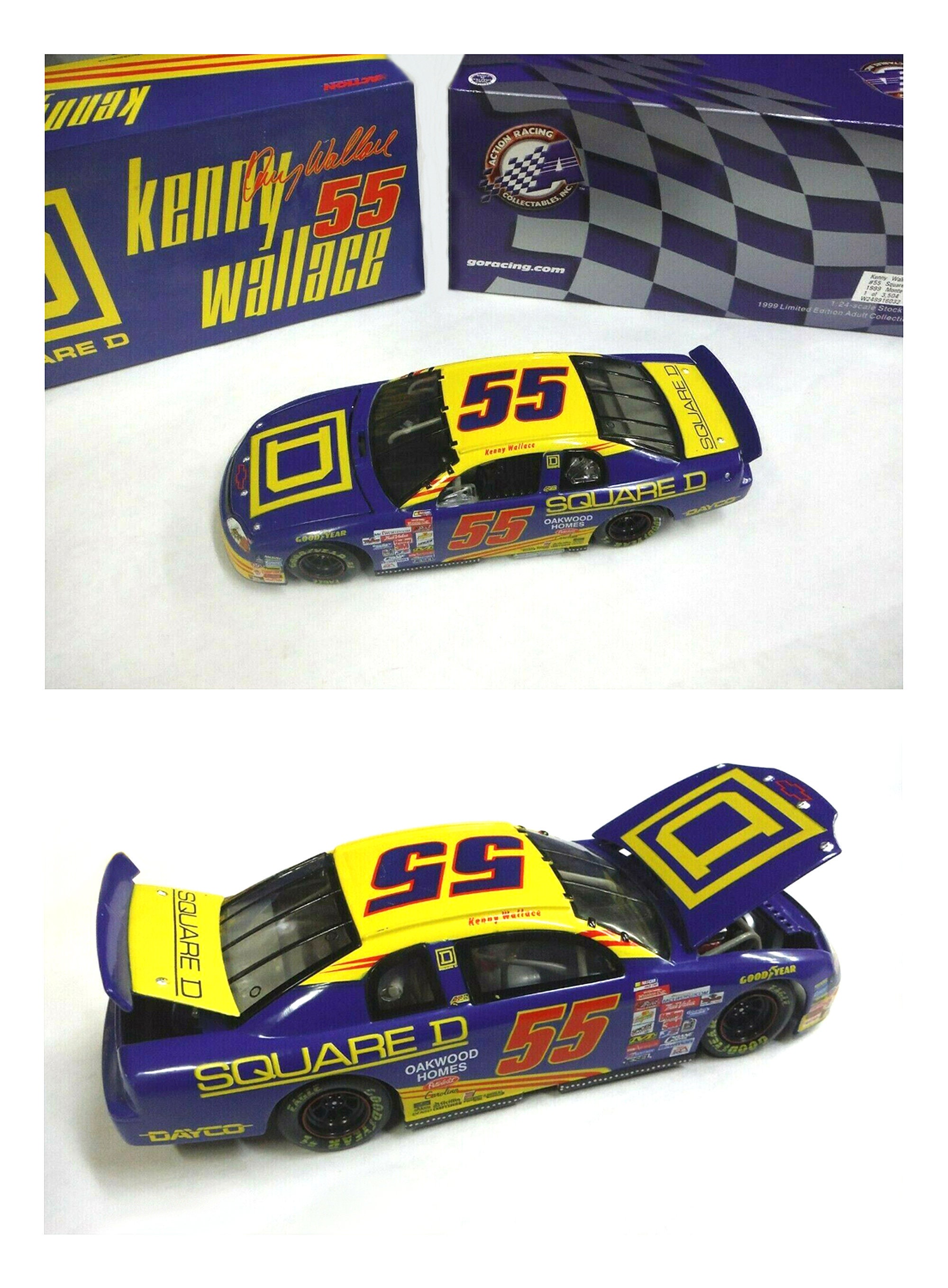 1/24 Scale Action - 1999 Kenny Wallace NASCAR Square D #55 Diecast