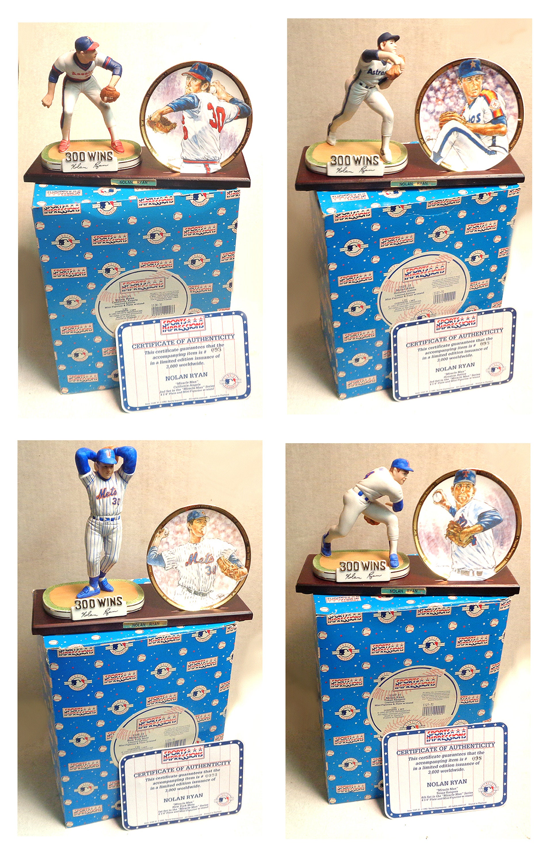 Very Rare COMPLETE SET of All 4 Sports Impressions Nolan Ryan
