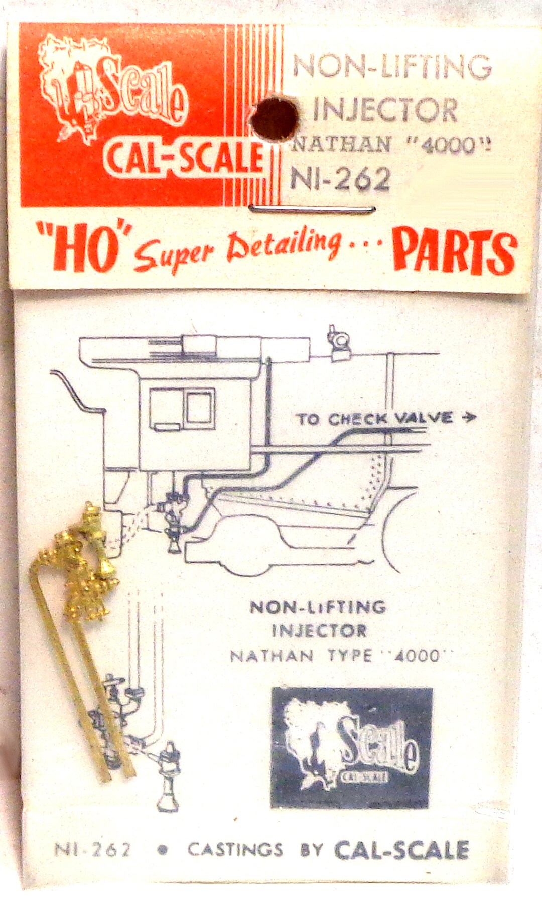 Ho Scale Calscale Brass Nonlifting Injector Nathan 4000 NEW in