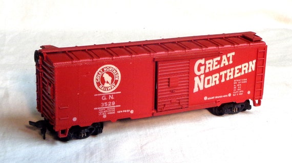 HO スケール中古品 - HOTCO「グレートノーザン」ボックス貨物列車車両 