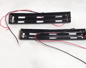 Six AA Battery Holder with leads(9 Volt Capability) - 1 Pair