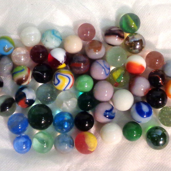 Mixed Sampler Bag Lot of FIFTY(50) Marbles - GREAT assortment! LOT #2