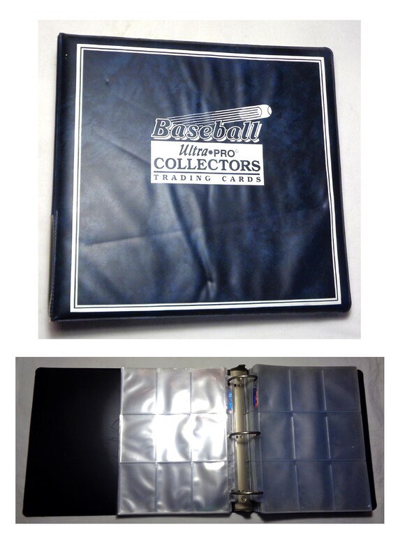 Baseball Card Binder style #2 with 100 Ultra Pro pages and room for more!  Pre-owned in excellent condition.