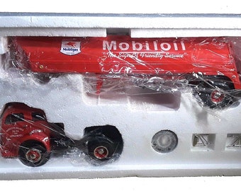 RARE 1/34 Scale First Gear 1953 White Semi Tractor Tanker Trailer Truck "Hamilton-Wilber-Mobil Oil" - GEM Mint in Box!