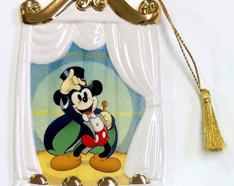 Disney Porcelain Collectors Society Tree Ornament - 1997 Magician Mickey - Mint in it's original box with paperwork! Approx 5 inches tall.