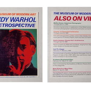 Andy Warhol-modern museum van kunst originele 1989 promotionele kaart voor een retrospectieve galerij presentatie