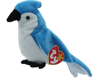 Ty Beanie Babies - "Rocket" Bluejay Bird - Exzellenter Zustand mit Tags - Lange nicht mehr produziert!