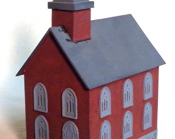 HO Scale Red Church built Model - Pre-owned in very good condition.