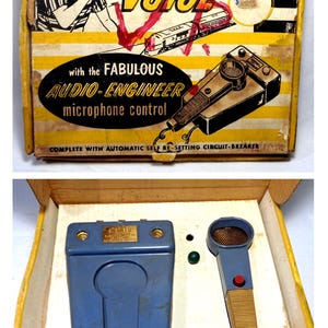 O Scale - Vintage VOICE Audio Engineer Microphone Control - UNtested with missing bulb - In original box!