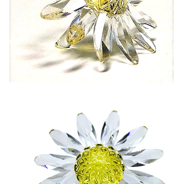 Swarovski Yellow Daisy Cake Topper Crystal Flower - Mint condition - No Box