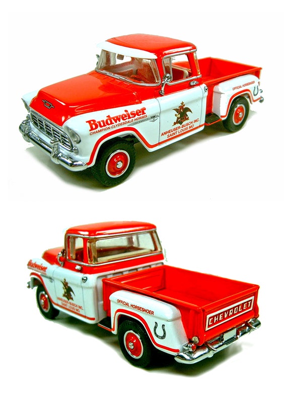 Matchbox 1/43 Scale 1955 Chevy 3100 Pickup Truck - Budweiser Beer