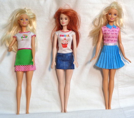 未使用バービー　３体セット 中古バービー人形 3 体セット - ロット #1 - 現状有姿、画像を