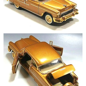 Franklin Mint 1/24 Escala 1955 Chevy Bel Air Hard Top - ¡El auto número 50 millones de GM! Réplica de precisión fundida a presión: ¡no es un juguete! Falta espejo sin caja