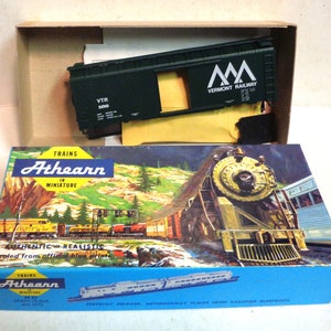 HO Waage NEU alter Lagerbestand - Athearn Bausatz - "Vermont Railway" - 40' Box Güterzug Auto.